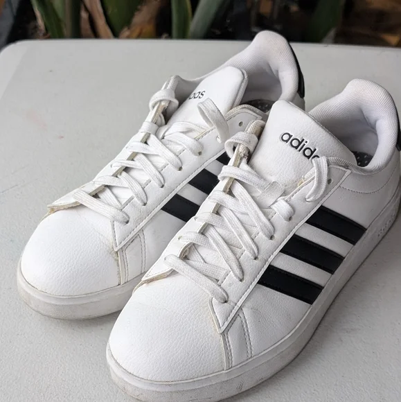Adidas Classic White and Black Comfort Sneakers - Picture 3 of 5